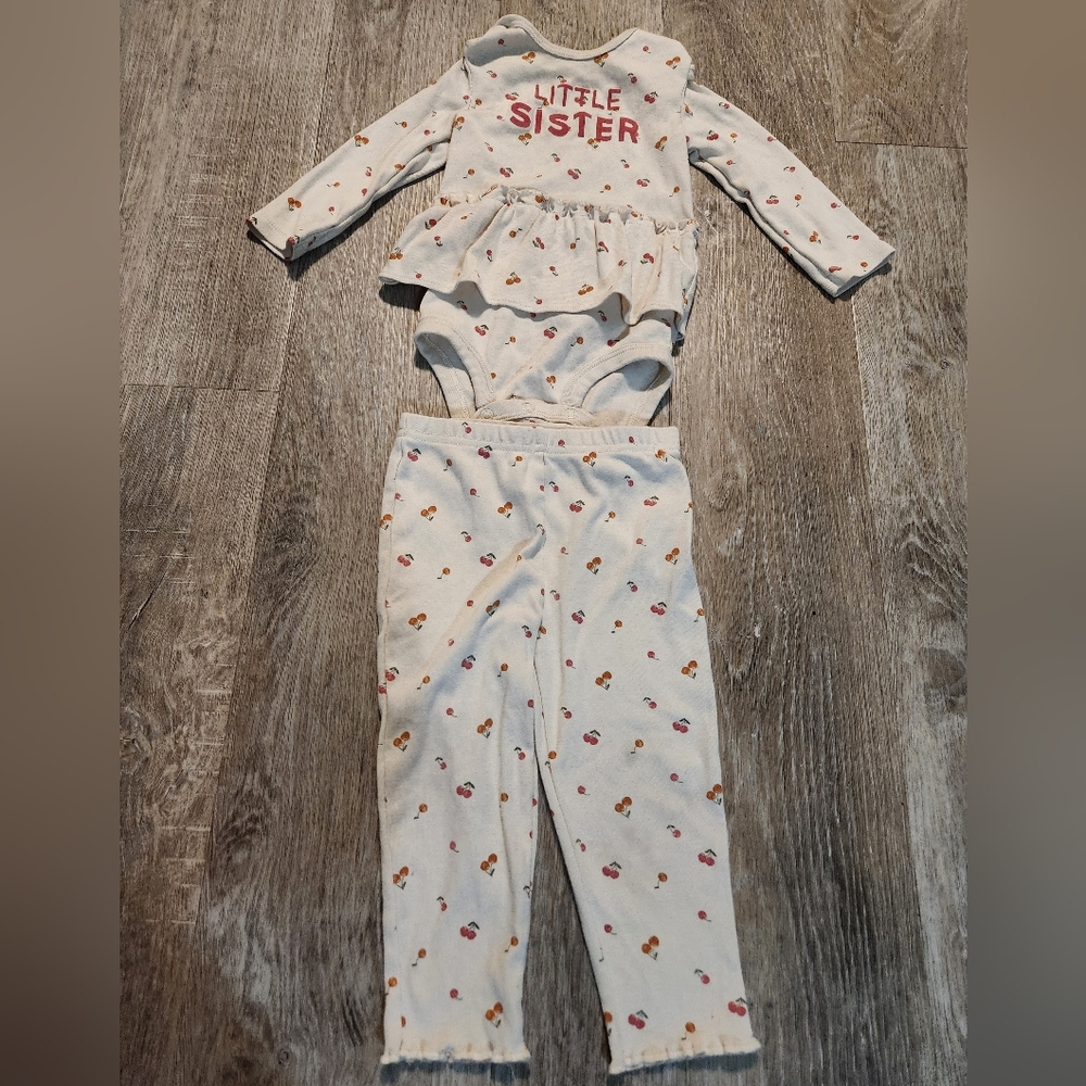Carter's Cream "Little Sister" Baby Matching Set